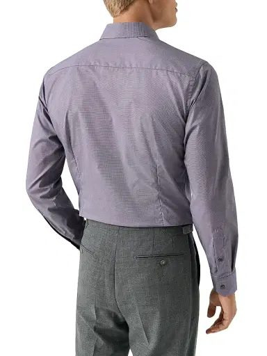 Eton Men's Contemporary-Fit Textured Cotton Piqué Shirt - Purple - Size 18 | Thumbnail 4 Eton Men's Contemporary-Fit Textured Cotton Piqué Shirt - Purple - Size 18 | Thumbnail 4