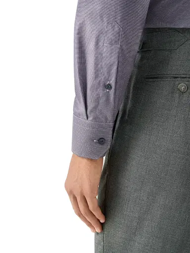 Eton Men's Contemporary-Fit Textured Cotton Piqué Shirt - Purple - Size 18 | Thumbnail 6 Eton Men's Contemporary-Fit Textured Cotton Piqué Shirt - Purple - Size 18 | Thumbnail 6