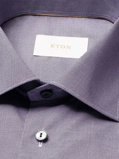 Eton Men's Contemporary-Fit Textured Cotton Piqué Shirt - Purple - Size 18 | Thumbnail 7 Eton Men's Contemporary-Fit Textured Cotton Piqué Shirt - Purple - Size 18 | Thumbnail 7