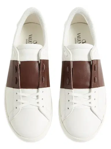 Valentino Garavani Men's Open Royco Sneakers in Nappa Calfskin - White Brown - Size 7.5 | Thumbnail 4 Valentino Garavani Men's Open Royco Sneakers in Nappa Calfskin - White Brown - Size 7.5 | Thumbnail 4