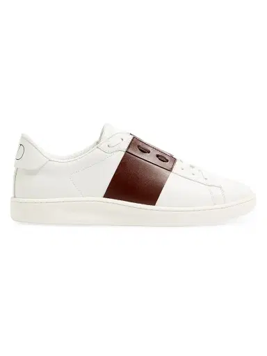 Valentino Garavani Men's Open Royco Sneakers in Nappa Calfskin - White Brown - Size 7.5 | Thumbnail 1 Valentino Garavani Men's Open Royco Sneakers in Nappa Calfskin - White Brown - Size 7.5 | Thumbnail 1