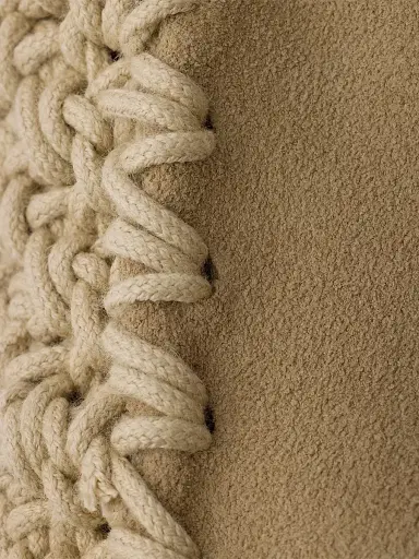 Prada Women's Suede and Crochet Tote Bag - Beige Khaki | Thumbnail 5 Prada Women's Suede and Crochet Tote Bag - Beige Khaki | Thumbnail 5