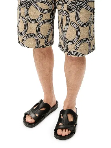 Loewe Men's x Paula's Ibiza Ease Monogram Leather Slide Sandals - Black - Size 13 | Thumbnail 2 Loewe Men's x Paula's Ibiza Ease Monogram Leather Slide Sandals - Black - Size 13 | Thumbnail 2