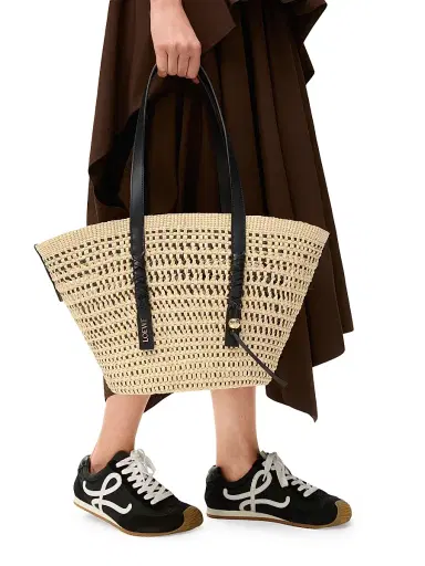 Loewe Women's x Paula's Ibiza Braided Raffia Basket Bag - Natural Black | Thumbnail 2 Loewe Women's x Paula's Ibiza Braided Raffia Basket Bag - Natural Black | Thumbnail 2