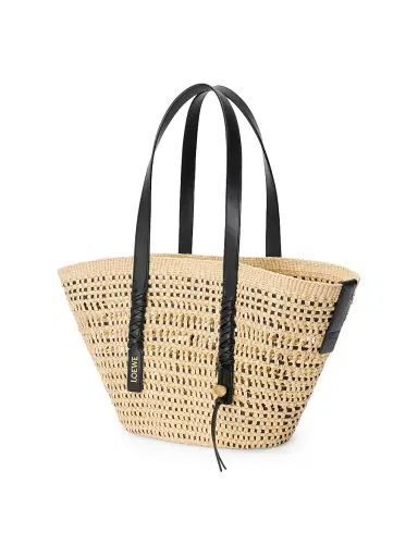 Loewe Women's x Paula's Ibiza Braided Raffia Basket Bag - Natural Black | Thumbnail 4 Loewe Women's x Paula's Ibiza Braided Raffia Basket Bag - Natural Black | Thumbnail 4