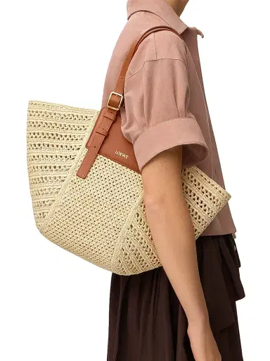 Loewe Women's x Paula's Ibiza Hammock Raffia Cabas Tote Bag - Natural Tan | Thumbnail 3 Loewe Women's x Paula's Ibiza Hammock Raffia Cabas Tote Bag - Natural Tan | Thumbnail 3