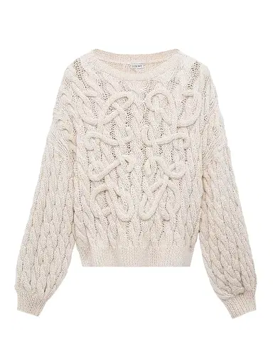 Loewe Women's x Paula's Ibiza Anagram Cotton-Wool Sweater - Ecru - Size Large | Thumbnail 1 Loewe Women's x Paula's Ibiza Anagram Cotton-Wool Sweater - Ecru - Size Large | Thumbnail 1