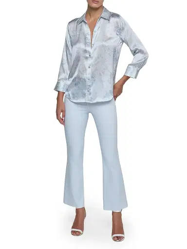 L'AGENCE Women's Dani Floral Lace Button-Front Blouse - Mist Blue Lace Print | Thumbnail 2 L'AGENCE Women's Dani Floral Lace Button-Front Blouse - Mist Blue Lace Print | Thumbnail 2