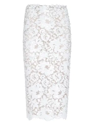 L'AGENCE Women's Makena Lace Pencil Skirt - White | Thumbnail 1 L'AGENCE Women's Makena Lace Pencil Skirt - White | Thumbnail 1