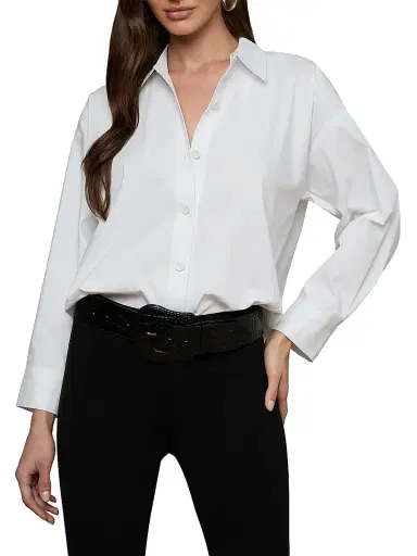 L'AGENCE Women's Rylie Relaxed Button-Front Shirt - White | Thumbnail 3 L'AGENCE Women's Rylie Relaxed Button-Front Shirt - White | Thumbnail 3