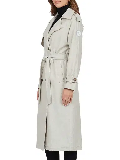 Gorski Women's Belted Trench Coat Crafted with Vitale Barberis Wool - Beige - Size XS | Thumbnail 3 Gorski Women's Belted Trench Coat Crafted with Vitale Barberis Wool - Beige - Size XS | Thumbnail 3