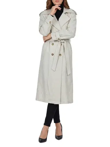 Gorski Women's Belted Trench Coat Crafted with Vitale Barberis Wool - Beige - Size XS | Thumbnail 4 Gorski Women's Belted Trench Coat Crafted with Vitale Barberis Wool - Beige - Size XS | Thumbnail 4
