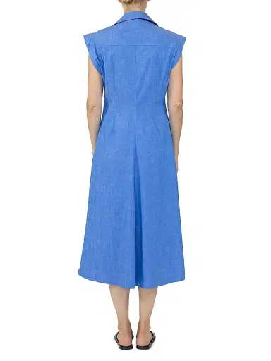 Callas Milano Women's Miami Sleeveless Shirt-Dress - Bright Indigo | Thumbnail 4 Callas Milano Women's Miami Sleeveless Shirt-Dress - Bright Indigo | Thumbnail 4