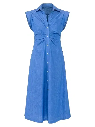 Callas Milano Women's Miami Sleeveless Shirt-Dress - Bright Indigo | Thumbnail 1 Callas Milano Women's Miami Sleeveless Shirt-Dress - Bright Indigo | Thumbnail 1