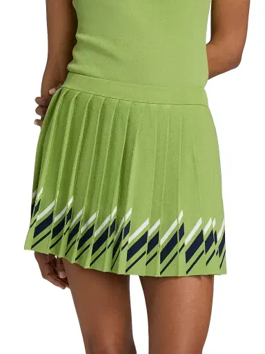 Tanya Taylor Women's Billie Pleared Tennis Miniskirt - Meadow Green | Thumbnail 3 Tanya Taylor Women's Billie Pleared Tennis Miniskirt - Meadow Green | Thumbnail 3