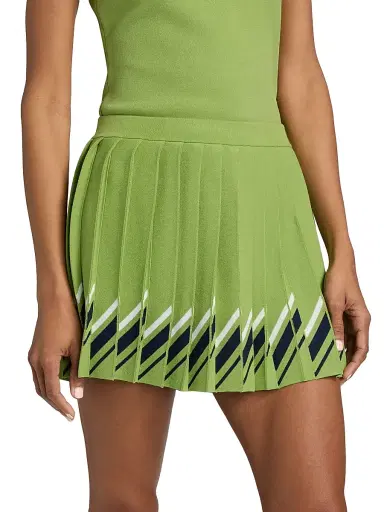Tanya Taylor Women's Billie Pleared Tennis Miniskirt - Meadow Green | Thumbnail 4 Tanya Taylor Women's Billie Pleared Tennis Miniskirt - Meadow Green | Thumbnail 4
