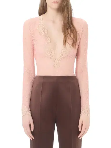 Valentino Garavani Women's Stretch Lace Bodysuit - Pink | Thumbnail 2 Valentino Garavani Women's Stretch Lace Bodysuit - Pink | Thumbnail 2