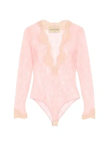 Valentino Garavani Women's Stretch Lace Bodysuit - Pink | Thumbnail 1 Valentino Garavani Women's Stretch Lace Bodysuit - Pink | Thumbnail 1