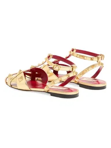 Valentino Garavani Women's Studdy Sandals in Laminated Nappa | Thumbnail 3 Valentino Garavani Women's Studdy Sandals in Laminated Nappa | Thumbnail 3