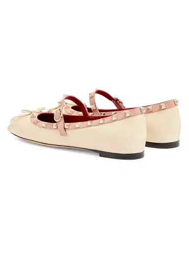 Valentino Garavani Women's Mary-Jane Rockstud Ballerinas - Butter | Thumbnail 3 Valentino Garavani Women's Mary-Jane Rockstud Ballerinas - Butter | Thumbnail 3