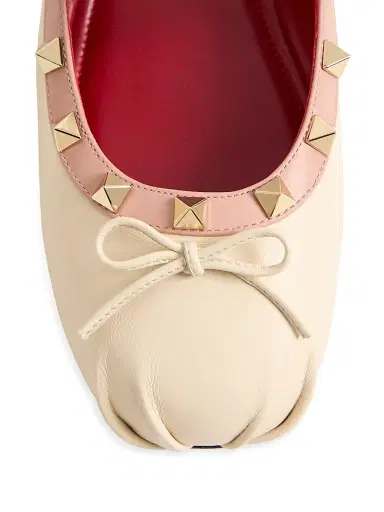 Valentino Garavani Women's Mary-Jane Rockstud Ballerinas - Butter | Thumbnail 5 Valentino Garavani Women's Mary-Jane Rockstud Ballerinas - Butter | Thumbnail 5