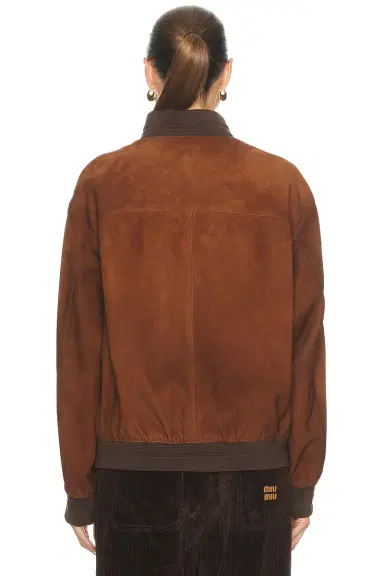 Miu Miu Agnello Scamosciato Cerato Jacket | Thumbnail 4 Miu Miu Agnello Scamosciato Cerato Jacket | Thumbnail 4