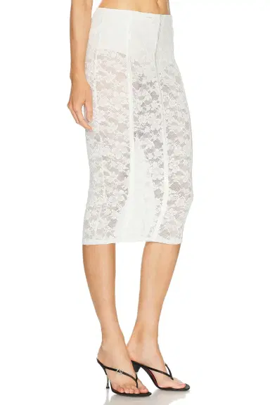 Fleur du Mal Le Stretch Lace Pencil Skirt | Thumbnail 2 Fleur du Mal Le Stretch Lace Pencil Skirt | Thumbnail 2