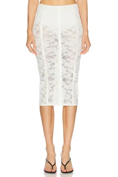Fleur du Mal Le Stretch Lace Pencil Skirt | Thumbnail 1 Fleur du Mal Le Stretch Lace Pencil Skirt | Thumbnail 1