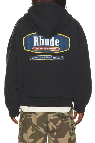 Rhude Racing Crest Zip Up Hoodie | Thumbnail 2 Rhude Racing Crest Zip Up Hoodie | Thumbnail 2