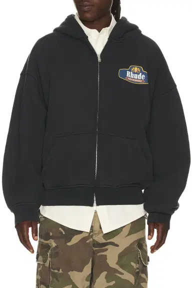 Rhude Racing Crest Zip Up Hoodie | Thumbnail 1 Rhude Racing Crest Zip Up Hoodie | Thumbnail 1