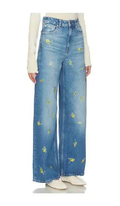 Ganni Printed Flower Denim Lari Jeans | Thumbnail 2 Ganni Printed Flower Denim Lari Jeans | Thumbnail 2