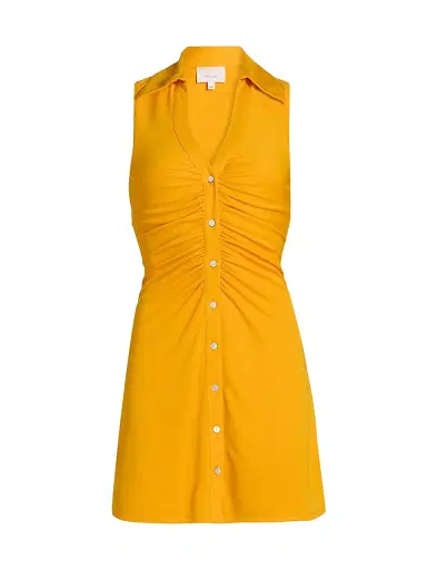 Cinq à Sept Women's Melinda Gathered Mini-Shirtdress - Saffron - Size 16 | Thumbnail 1 Cinq à Sept Women's Melinda Gathered Mini-Shirtdress - Saffron - Size 16 | Thumbnail 1
