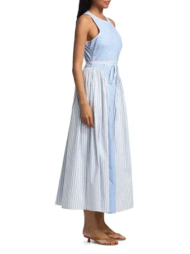 Cinq à Sept Women's Emin Striped Poplin Midi-Dress - Cornflower White | Thumbnail 4 Cinq à Sept Women's Emin Striped Poplin Midi-Dress - Cornflower White | Thumbnail 4