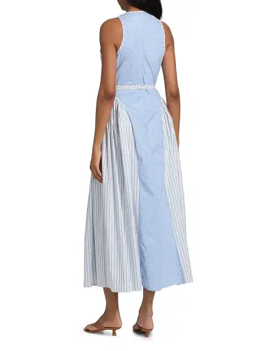 Cinq à Sept Women's Emin Striped Poplin Midi-Dress - Cornflower White | Thumbnail 5 Cinq à Sept Women's Emin Striped Poplin Midi-Dress - Cornflower White | Thumbnail 5