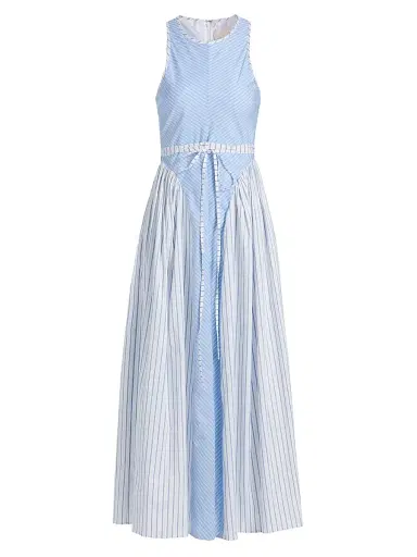 Cinq à Sept Women's Emin Striped Poplin Midi-Dress - Cornflower White | Thumbnail 1 Cinq à Sept Women's Emin Striped Poplin Midi-Dress - Cornflower White | Thumbnail 1