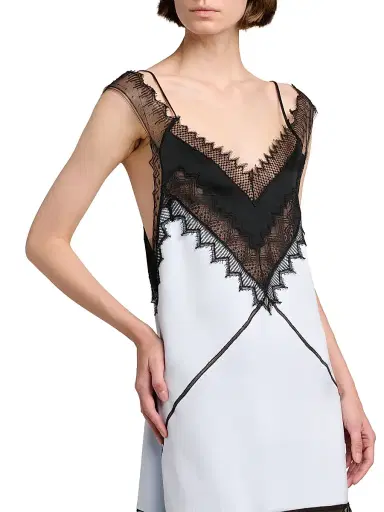 Tom Ford Women's Lace-Trim Mixed-Media Minidress | Thumbnail 6 Tom Ford Women's Lace-Trim Mixed-Media Minidress | Thumbnail 6