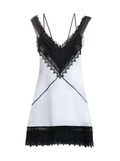 Tom Ford Women's Lace-Trim Mixed-Media Minidress | Thumbnail 1 Tom Ford Women's Lace-Trim Mixed-Media Minidress | Thumbnail 1