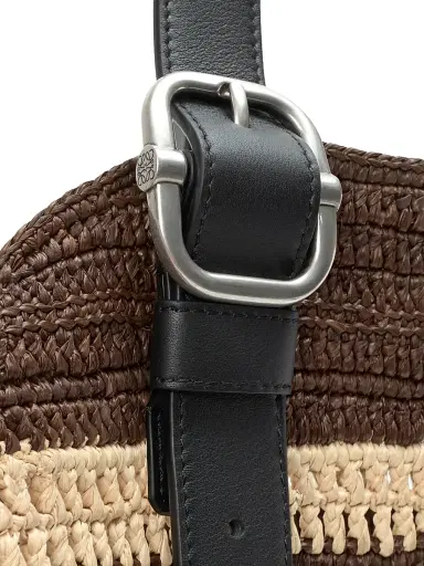 Loewe Men's x Paula's Ibiza Loop Basket Striped Raffia Tote Bag - Chocolate Natural | Thumbnail 8 Loewe Men's x Paula's Ibiza Loop Basket Striped Raffia Tote Bag - Chocolate Natural | Thumbnail 8