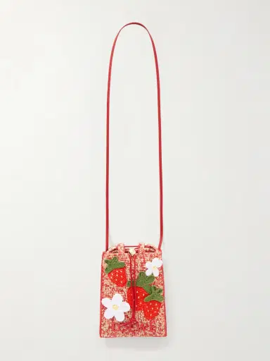 Loewe + Paula's Ibiza Leather-trimmed Embroidered Woven Raffia Bucket Bag | Thumbnail 7 Loewe + Paula's Ibiza Leather-trimmed Embroidered Woven Raffia Bucket Bag | Thumbnail 7