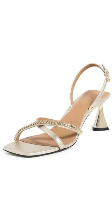 Stella McCartney Elsa Metallic Heeled Chain Sandals 65mm | Thumbnail 1 Stella McCartney Elsa Metallic Heeled Chain Sandals 65mm | Thumbnail 1