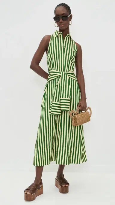 SIMONMILLER Inna Sleeveless Poplin Dress Gummy Green/Ecru | Thumbnail 2 SIMONMILLER Inna Sleeveless Poplin Dress Gummy Green/Ecru | Thumbnail 2