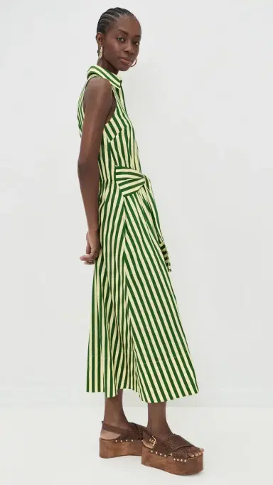 SIMONMILLER Inna Sleeveless Poplin Dress Gummy Green/Ecru | Thumbnail 4 SIMONMILLER Inna Sleeveless Poplin Dress Gummy Green/Ecru | Thumbnail 4