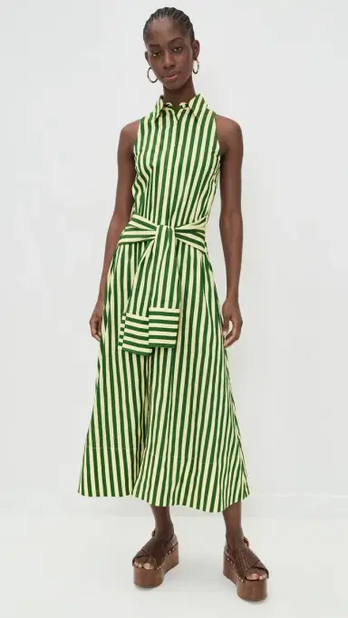 SIMONMILLER Inna Sleeveless Poplin Dress Gummy Green/Ecru | Thumbnail 5 SIMONMILLER Inna Sleeveless Poplin Dress Gummy Green/Ecru | Thumbnail 5