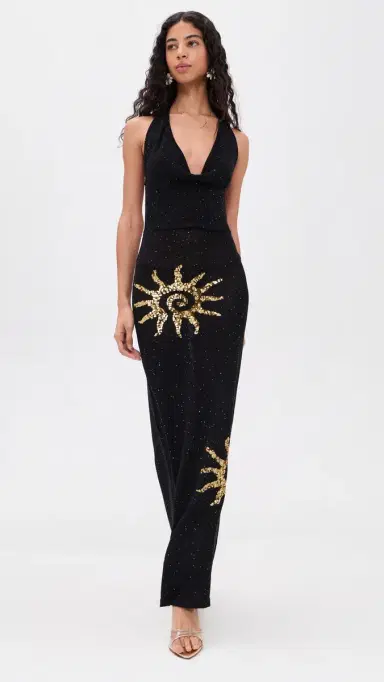 Runaway the Label Yasmina Plunge Cowl Knit Maxi Dress Black | Thumbnail 2 Runaway the Label Yasmina Plunge Cowl Knit Maxi Dress Black | Thumbnail 2