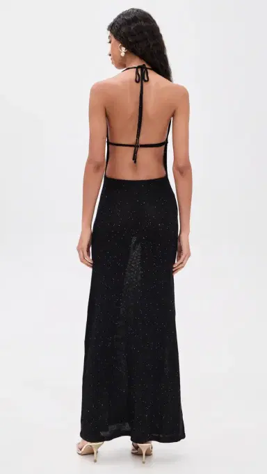 Runaway the Label Yasmina Plunge Cowl Knit Maxi Dress Black | Thumbnail 3 Runaway the Label Yasmina Plunge Cowl Knit Maxi Dress Black | Thumbnail 3