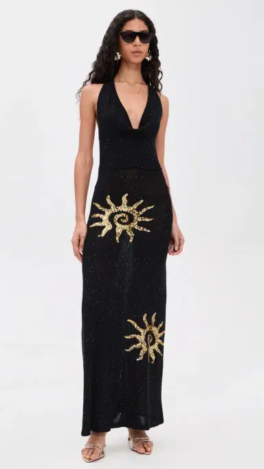 Runaway the Label Yasmina Plunge Cowl Knit Maxi Dress Black | Thumbnail 5 Runaway the Label Yasmina Plunge Cowl Knit Maxi Dress Black | Thumbnail 5