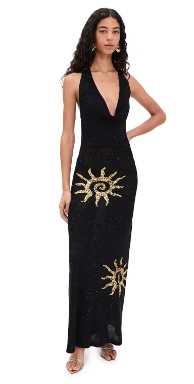 Runaway the Label Yasmina Plunge Cowl Knit Maxi Dress Black | Thumbnail 1 Runaway the Label Yasmina Plunge Cowl Knit Maxi Dress Black | Thumbnail 1