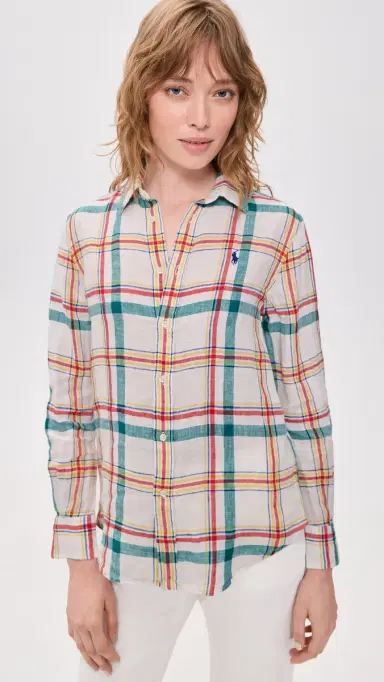 Polo Ralph Lauren ong Sleeved Button Down 2017 White/Teal/Red Multi | Thumbnail 2 Polo Ralph Lauren ong Sleeved Button Down 2017 White/Teal/Red Multi | Thumbnail 2