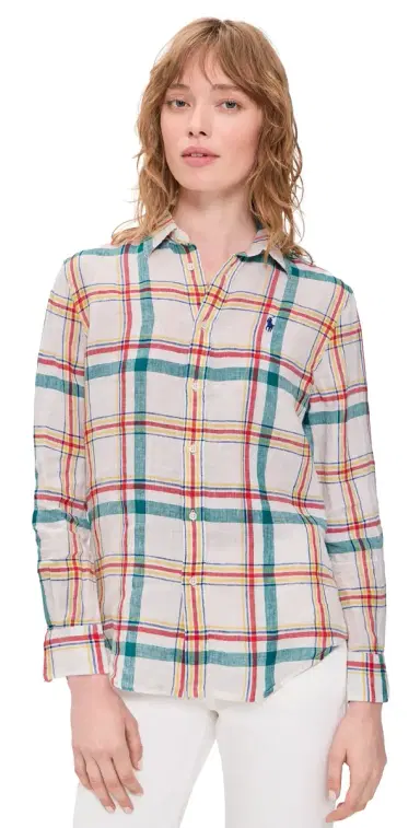 Polo Ralph Lauren ong Sleeved Button Down 2017 White/Teal/Red Multi | Thumbnail 1 Polo Ralph Lauren ong Sleeved Button Down 2017 White/Teal/Red Multi | Thumbnail 1
