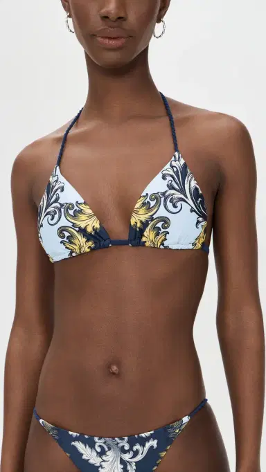 PQ Swim x AICE + OIVIA Rope Triangle Bikini Top Antique Scroll | Thumbnail 2 PQ Swim x AICE + OIVIA Rope Triangle Bikini Top Antique Scroll | Thumbnail 2
